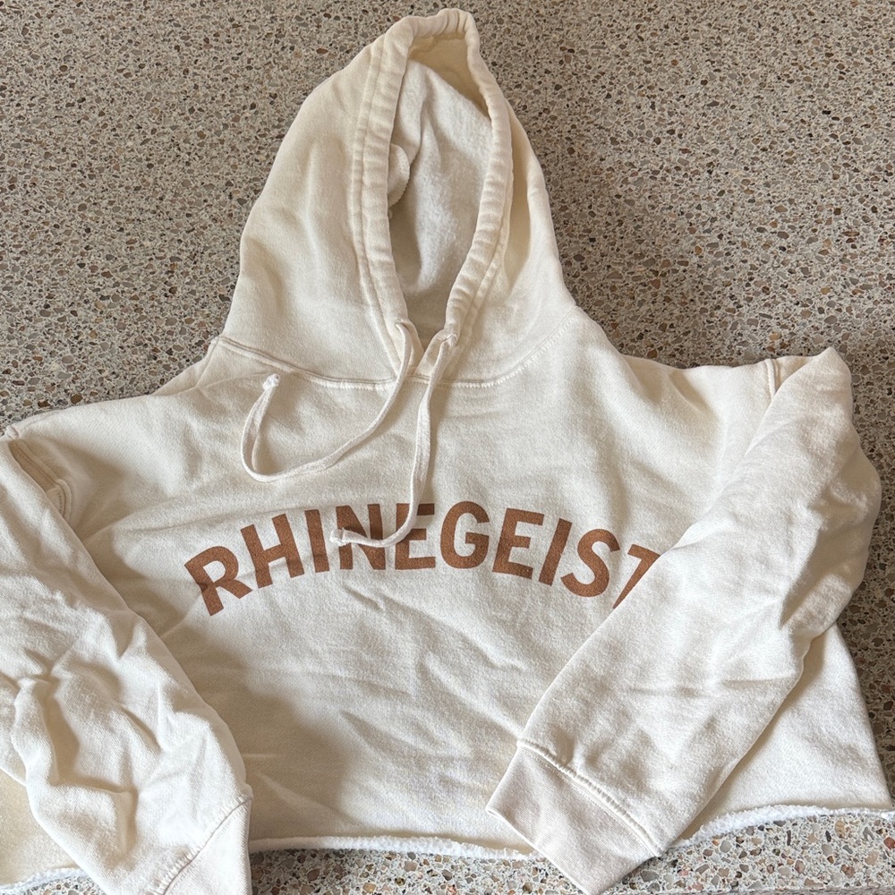 Rhinegeist cropped Cream Hoodie